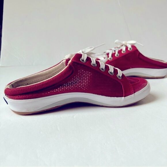 Keds Y2K Retro Moxie Mule Slip On Lace Up Tomato Girl Red Sneakers Size 7.5 - Picture 2 of 12
